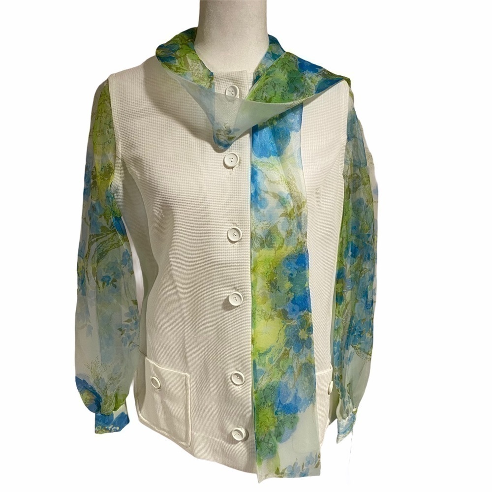 1970s vintage Lilli Diamond blazer w/floral sleeve